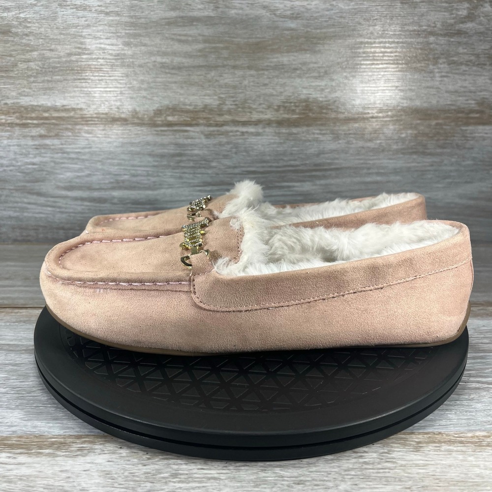 Juicy Couture Pink Fuzzy Moccasins/Slippers. Size 10